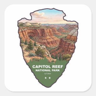 Capitol Reef National Park pilspets Fyrkantigt Klistermärke