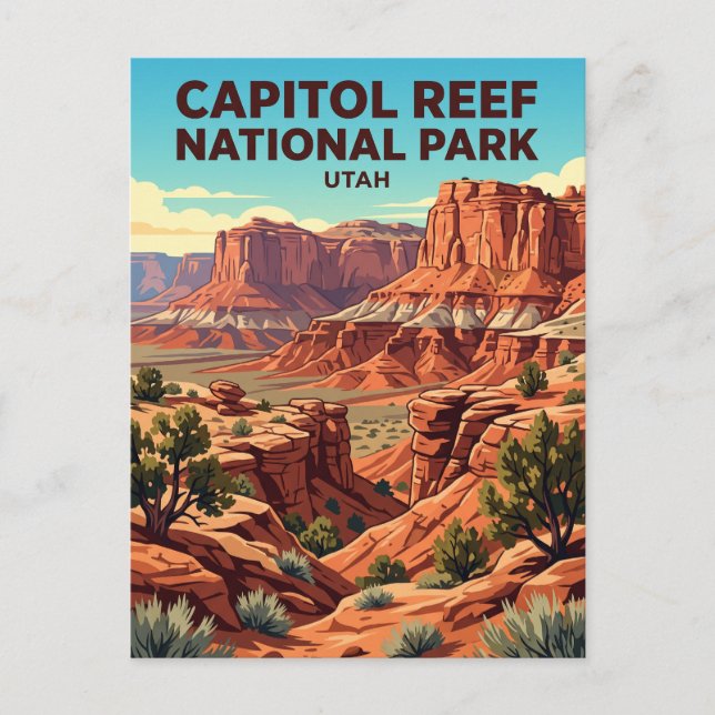 Capitol Reef nationalpark Utah Vykort (Framsida)