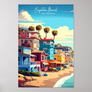 Capitola Beach California USA vintage resor Poster