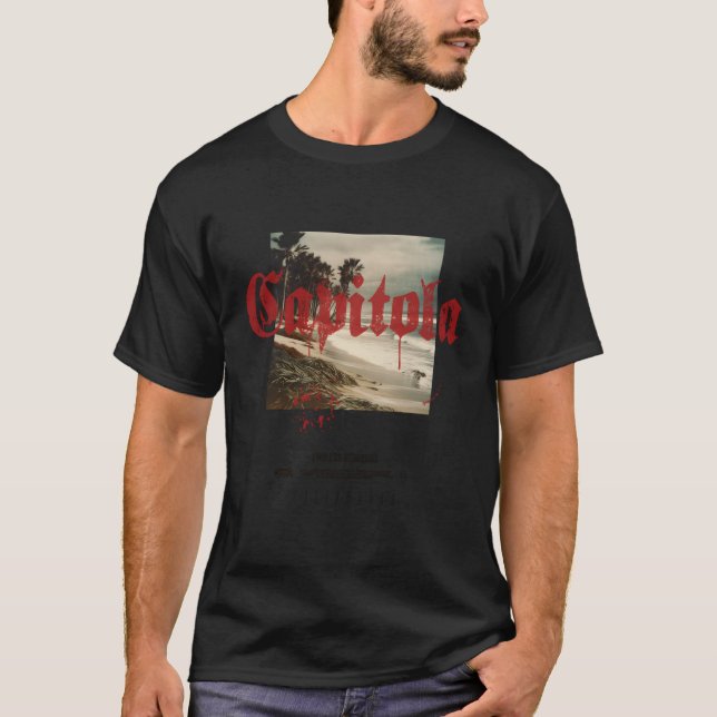 Capitola California Ca Tattoo Beach Surfa T Shirt (Framsida)