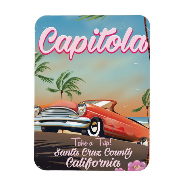 Capitola Kalifornien Vintage-resaaffisch Magnet (Vertikal)