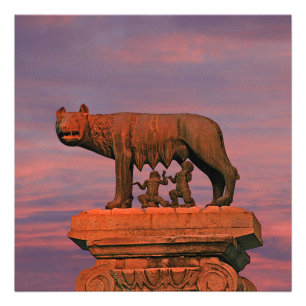 Capitoline Varg Rom Symbol Myth Bronze Sculpture Fototryck
