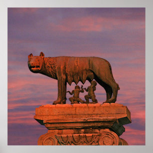 Capitoline Varg Rom Symbol Myth Bronze Sculpture Poster