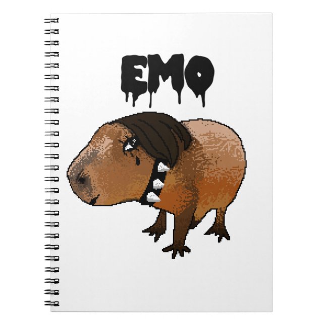 Capivara Emo Caderno Anteckningsbok (Framsidan)