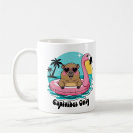 Capivara Estilosa no Verão com Boia Rosa Kaffemugg