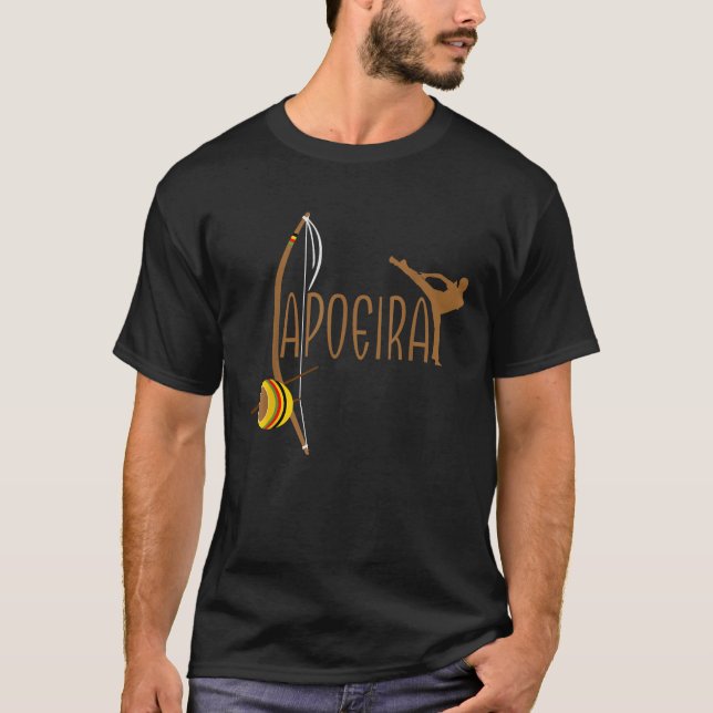Capoeira Athletic Berimbau Instrument Power 2   T Shirt (Framsida)