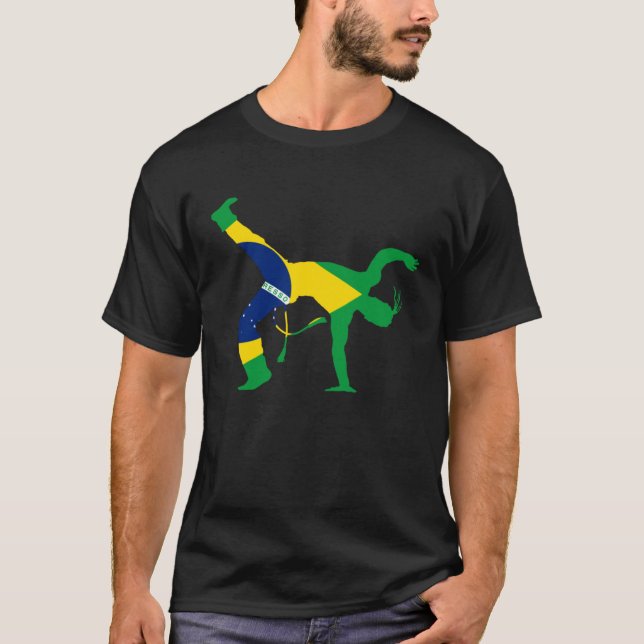 Capoeira Bencao Brasilien Flagga T Shirt (Framsida)