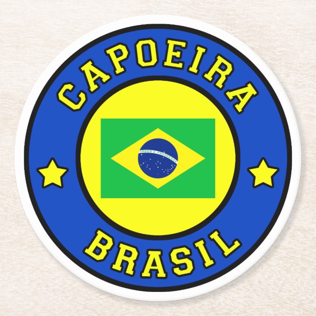 Capoeira Brasil Underlägg Papper Rund (Framsidan)