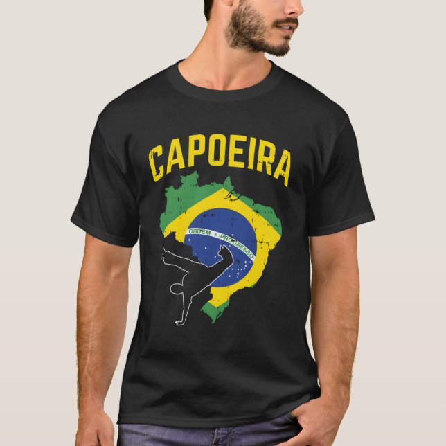 Capoeira Brasilien Flagga Afro Brazilian Martial A T Shirt (Framsida)