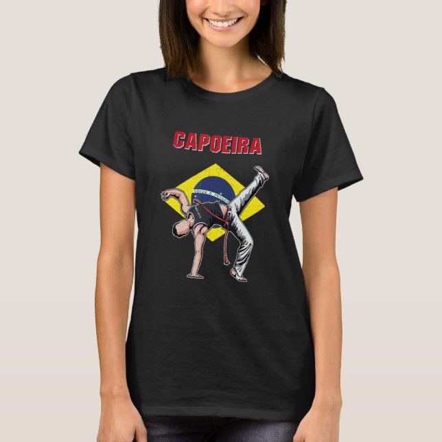 Capoeira Brazil dancer martial training athlete T Shirt (Framsida)