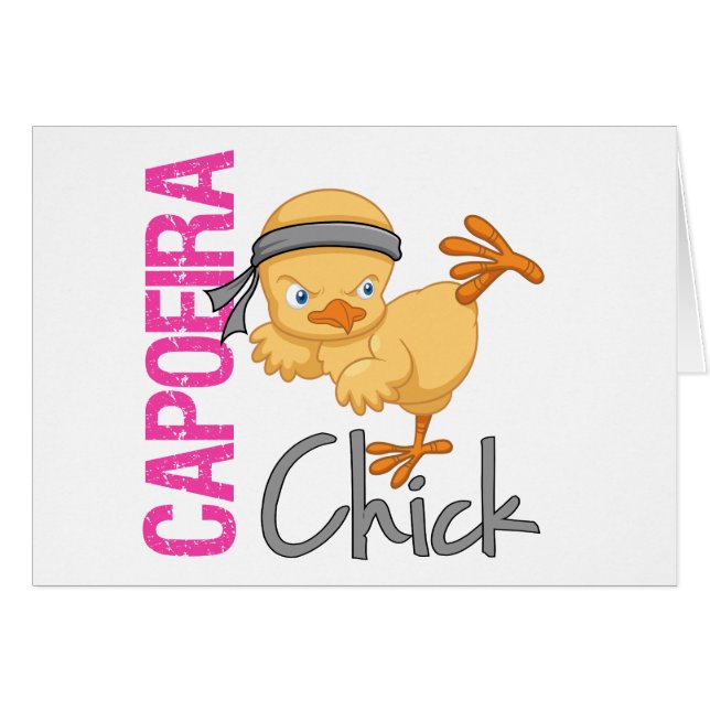 Capoeira chick hälsningskort (Framsidan Horizontal)