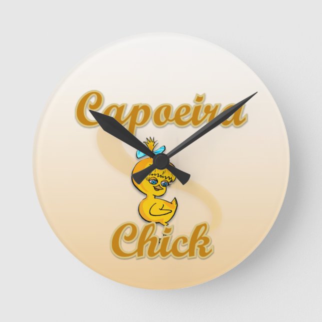 Capoeira Chick Rund Klocka (Framsida)