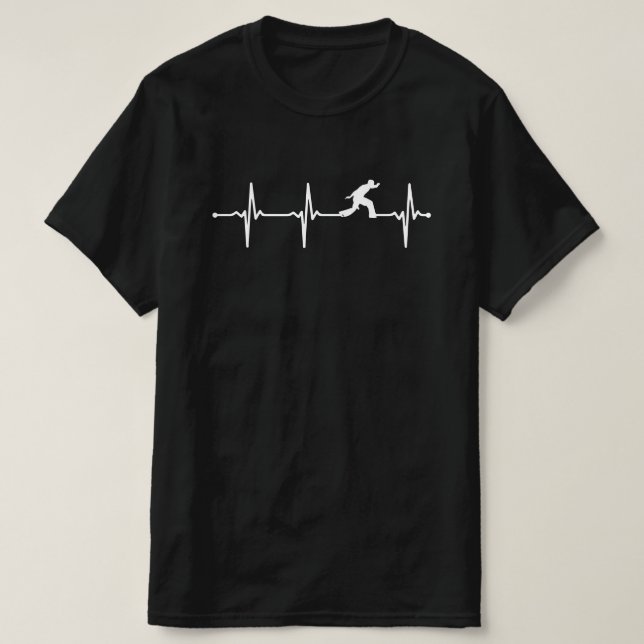 Capoeira Fighter Heartslag ECG Stil Bv T Shirt (Design framsida)