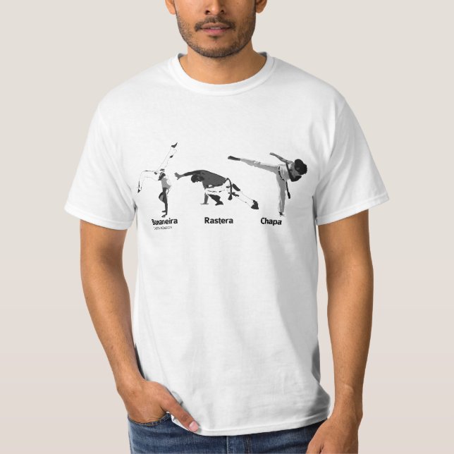 Capoeira flyttningar, försvarattack t-shirt (Framsida)