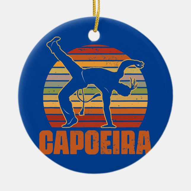 Capoeira Kickboxing Dance Fight Mixed Martial Julgransprydnad Keramik (Framsidan)