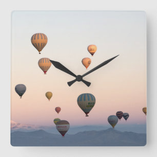 Cappadocia. Ballongflygning Fyrkantig Klocka