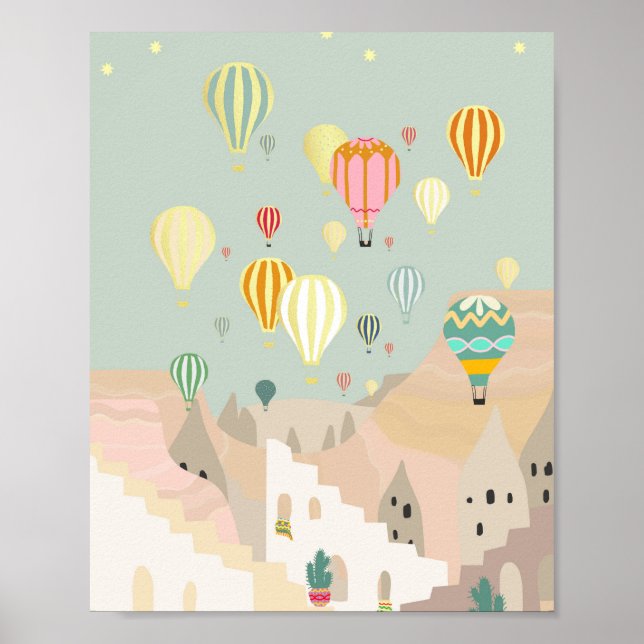 Cappadocia Day Art | Luftballong Turkiet Resor Poster (Framsidan)