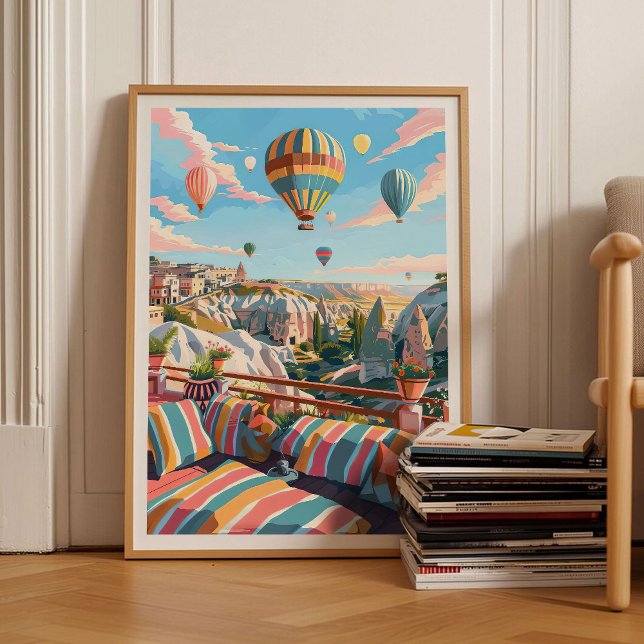 Cappadocia tryck Cappadocia illustration Turkiet  (Skapare uppladdad)