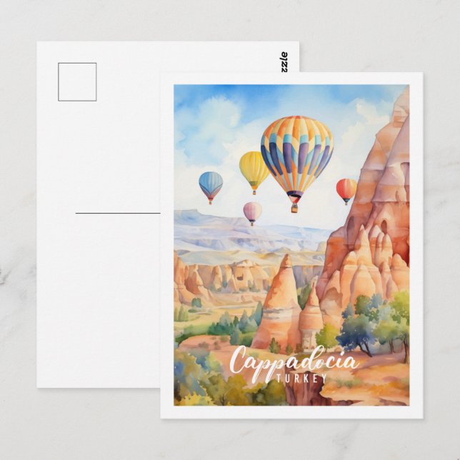 Cappadocia Turkey Berömd Travel Ställe Vykort (Fram/baksida)