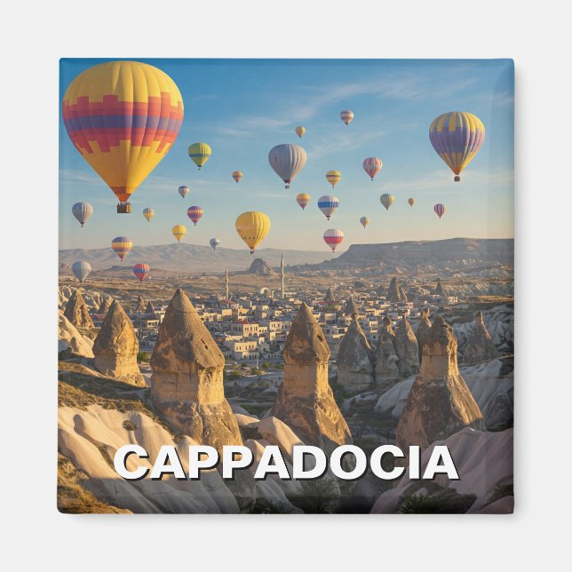 Cappadocia Turkey Luftballongs Travel Magnet (Framsidan)