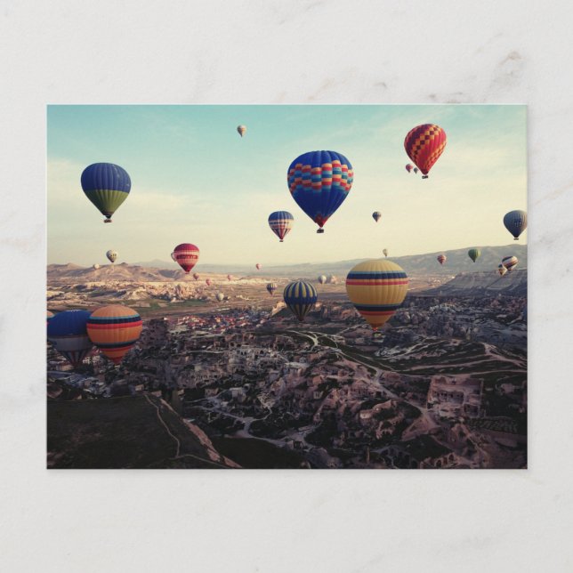 Cappadocia Turkey Luftballongs Vykort (Framsida)
