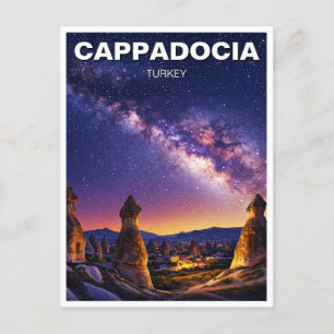 Cappadocia Turkey Night Milky Way Vykort