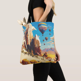 Cappadocia Turkey Vintage Art Travel Illustration Tygkasse