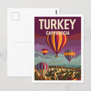 Cappadocia Turkey Vintage Berömd Travel Ställe Vykort
