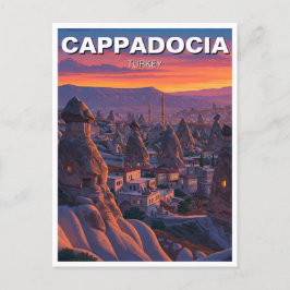 Cappadocia Turkiet Luftballongs sunset Travel Vykort