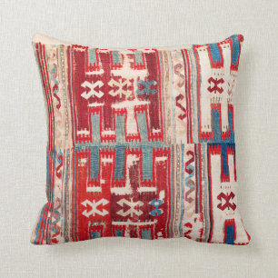 Cappadocian 1800-talets Anatolian Kilim-utskrift Kudde