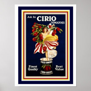 Cappiello Ad Poster-Cirio Tomates 12 x 16 Poster