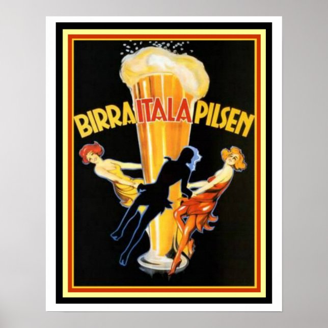 Cappiello Birra Itala Pilsen Poster 16 x 20 (Framsidan)
