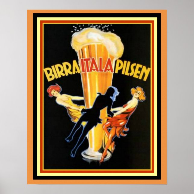 Cappiello Birra Itala Pilsen Poster 16 x 20 (Framsidan)