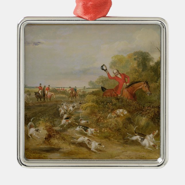 Capping på hundar, ungkarl Hall, 1836 (olja på c Julgransprydnad Metall (Framsidan)