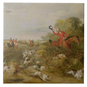 Capping på hundar, ungkarl Hall, 1836 (olja på c Kakelplatta