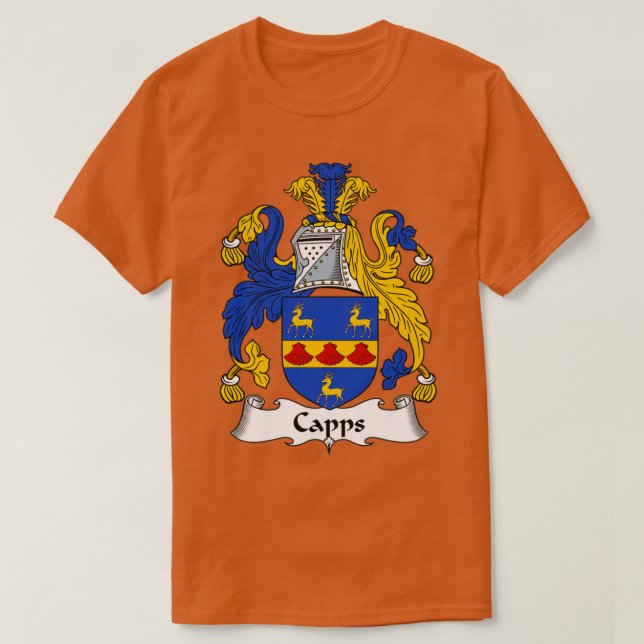 Capps Coat of Arms Family Crest  T Shirt (Design framsida)