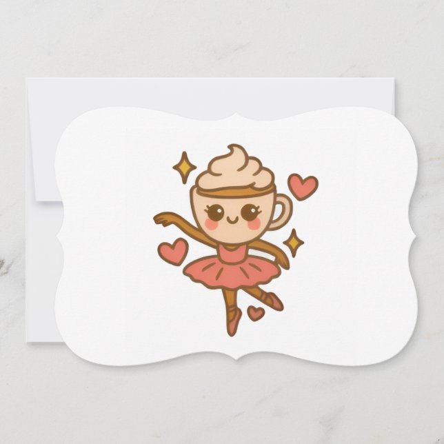 Cappuccina Ballerina Italian Ausweis Inbjudningar (Framsida)