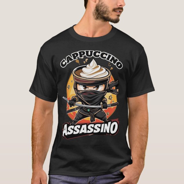 Cappuccino Assassino Coffee Älskare Italy Brainro T Shirt (Framsida)