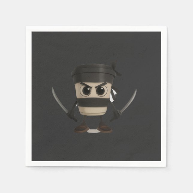 Cappuccino Assassino Funny Italian Pappersservett (Framsidan)