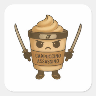 Cappuccino Assassino Italian Fyrkantigt Klistermärke