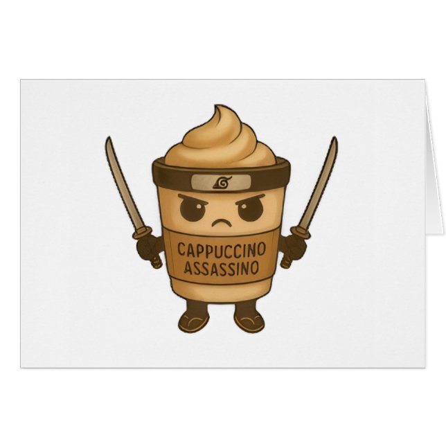 Cappuccino Assassino Italian Hälsningskort (Framsidan Horizontal)