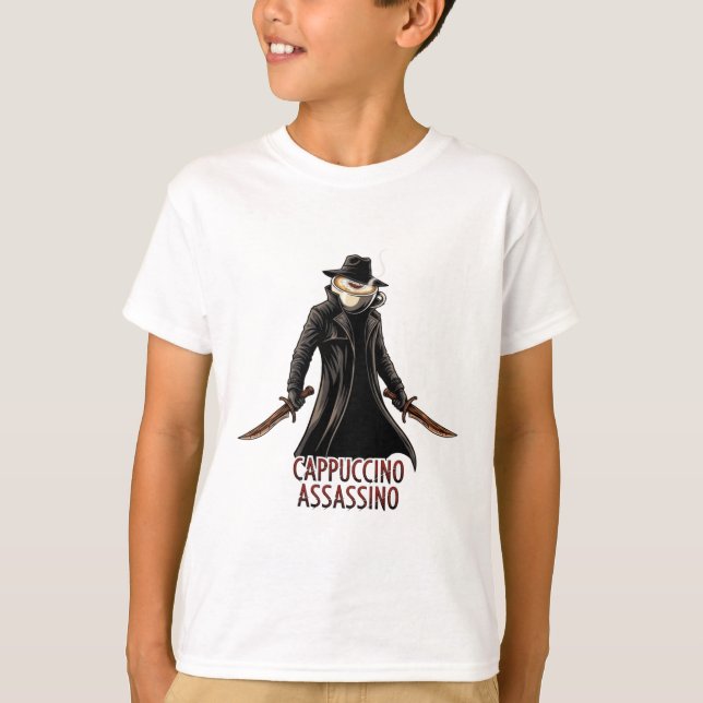 Cappuccino Assassino T-Shirt | Mörk Humor italiens (Framsida)
