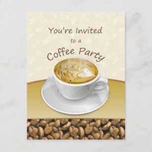 Cappuccino Cappuccino Cappuccino kopp Party Inbjud Inbjudningar