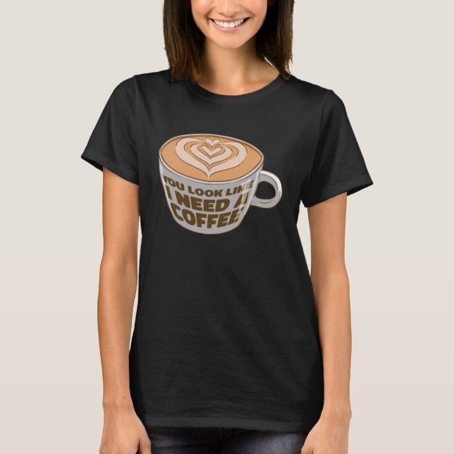 Cappuccino Coffee Bean Caffeine citerar Pullover H T Shirt (Framsida)