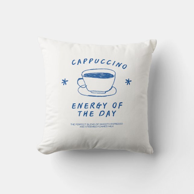 Cappuccino Coffee-kudde | Funny Coffee Älskare Gif Kudde (Framsida)