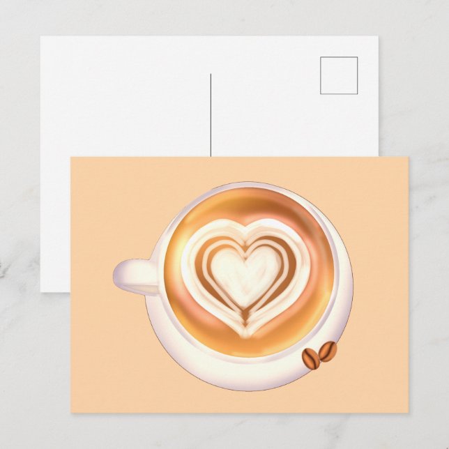 Cappuccino Coffee Vykort (Fram/baksida)