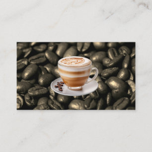 Cappuccino Drink \ Coffee Beans Visitkort