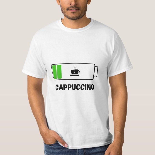 'CAPPUCCINO -enkel unik typografi T Shirt (Framsida)