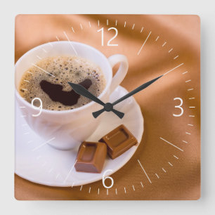 Cappuccino Fyrkantig Klocka