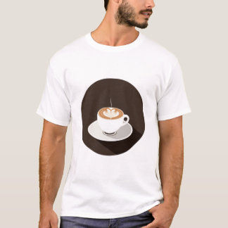Cappuccino i svart cirkel t shirt